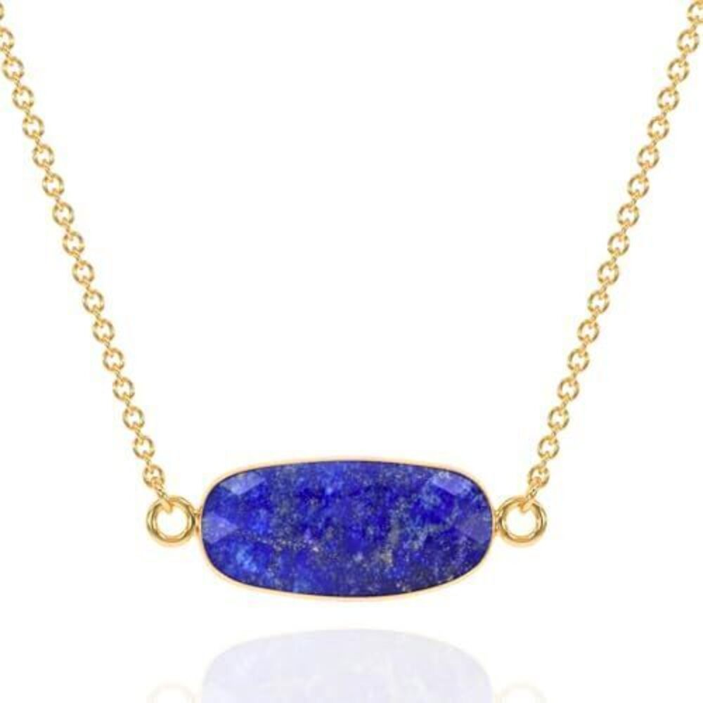 8308 Lapis Lazuli Necklace , Premium Gold Oval Necklaces - Tarnish Free 18K